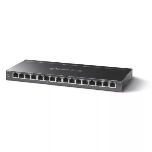 TP-Link TL-SG116P hálózati kapcsoló Beállítást nem igénylő (unmanaged) Gigabit Ethernet (10/100/1000) Ethernet-áramellátás (PoE) támogatása Fekete
