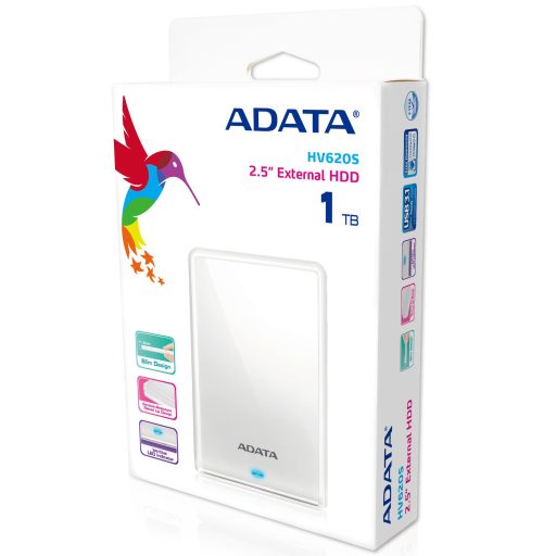 ADATA AHV620S-1TU3-CWH külső merevlemez 1 TB 2.5" Micro-USB B 3.2 Gen 1 (3.1 Gen 1) Fehér