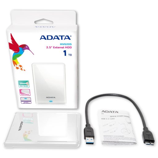 ADATA AHV620S-1TU3-CWH külső merevlemez 1 TB 2.5" Micro-USB B 3.2 Gen 1 (3.1 Gen 1) Fehér
