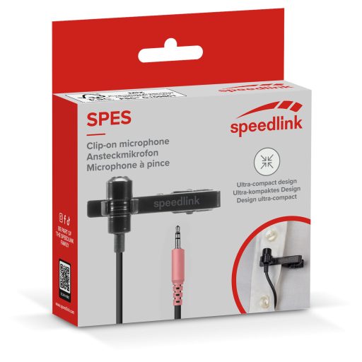 SPEEDLINK SPES Fekete Csíptethető mikrofon