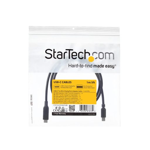 StarTech.com CDP2MDPMM1MB video átalakító kábel 1 M USB C-típus Mini DisplayPort Fekete