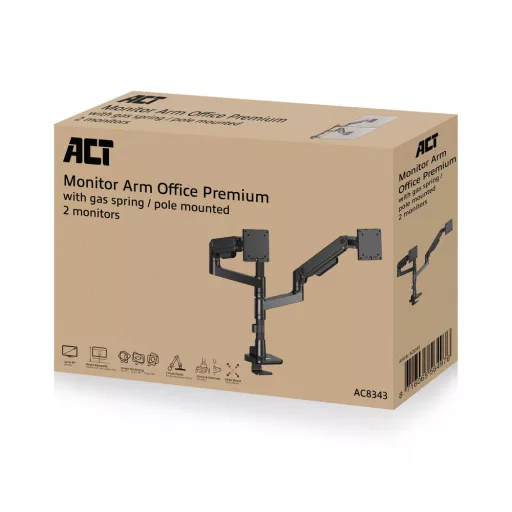 ACT AC8343 asztali TV konzol 124,5 cm (49") Fekete