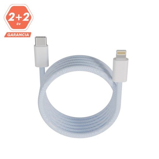 KAB AVAX CB611LB MAGNETY 27W USB-C - LIGHTNING mágneses gyorstöltő kábel, fonott, világoskék - 1m