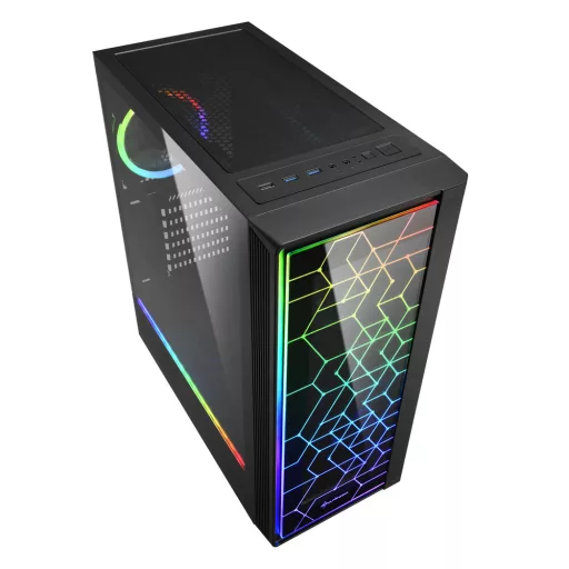 Sharkoon RGB LIT 100 Midi Tower Fekete