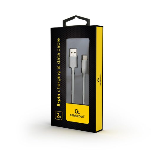 Gembird CC-USB2-AMLM-2M-W Lightning kábel Fehér