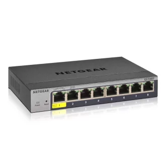   NETGEAR GS108Tv3 Vezérelt L2 Gigabit Ethernet (10/100/1000) Szürke