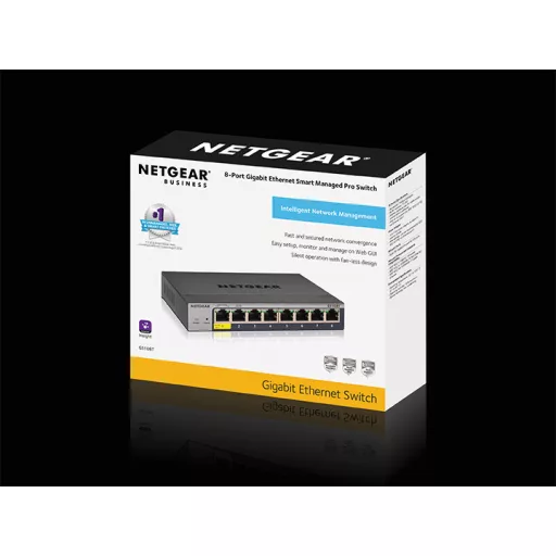 NETGEAR GS108Tv3 Vezérelt L2 Gigabit Ethernet (10/100/1000) Szürke