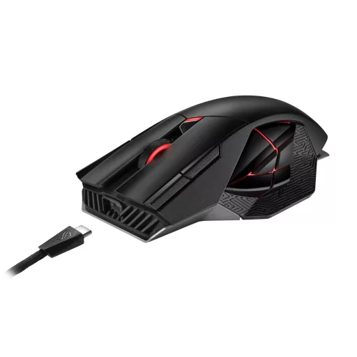 ASUS ROG Spatha X egér Játék Jobbkezes RF Wireless + USB Type-C Optikai 19000 DPI