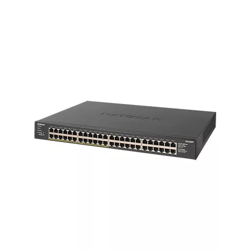 NETGEAR GS348PP Beállítást nem igénylő (unmanaged) Gigabit Ethernet (10/100/1000) Ethernet-áramellátás (PoE) támogatása Fekete