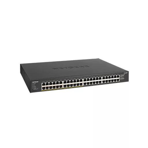NETGEAR GS348PP Beállítást nem igénylő (unmanaged) Gigabit Ethernet (10/100/1000) Ethernet-áramellátás (PoE) támogatása Fekete