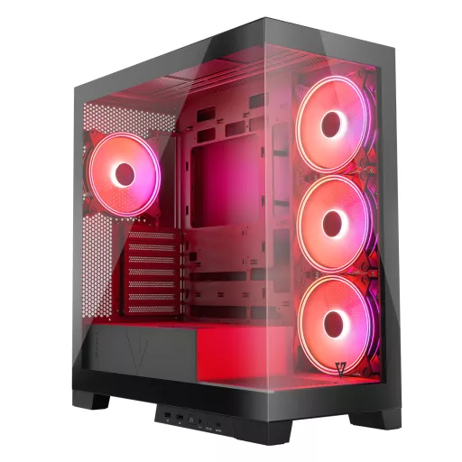 Modecom Volcano SPACE APEX ARGB MIDI USB 3.0 X 2 CYPE-C - AT Midi Tower Fekete