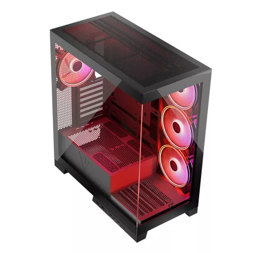 Modecom Volcano SPACE APEX ARGB MIDI USB 3.0 X 2 CYPE-C - AT Midi Tower Fekete