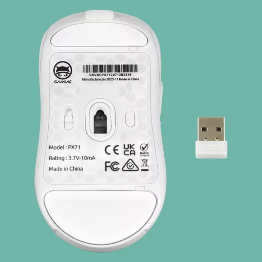 GAMIAC PX71 egér Játék Kétkezes RF Wireless + USB Type-A Optikai 16000 DPI