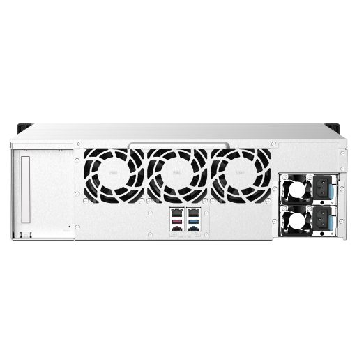 QNAP TS-1673AU-RP-16G tárolószerver NAS Rack (3U) Ryzen Embedded V1500B 16 GB DDR4 0 TB QNAP QTS Fekete, Szürke