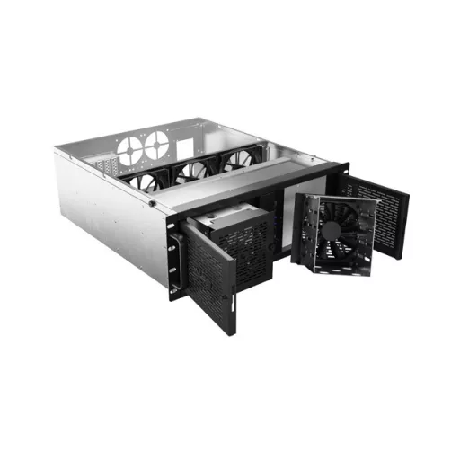 Lanberg SC01-5204-12B moduláris szerver ház Rack (4U) 0 GB