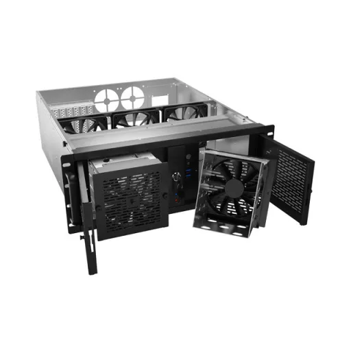 Lanberg SC01-5204-12B moduláris szerver ház Rack (4U) 0 GB