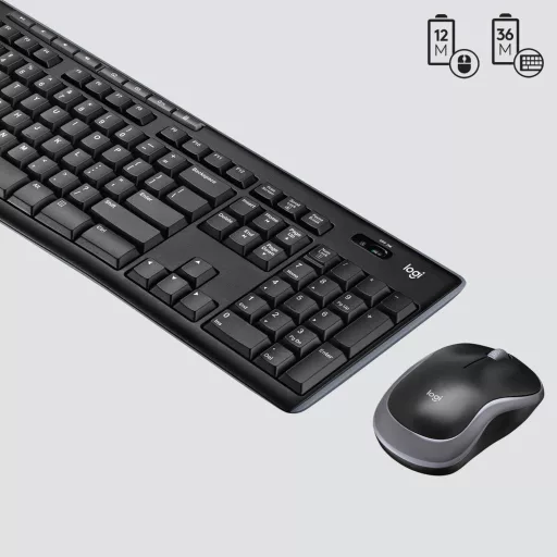 Logitech 920-004534 billentyűzet Egér mellékelve Univerzális Vezeték nélküli RF QWERTZ Svájc Fekete
