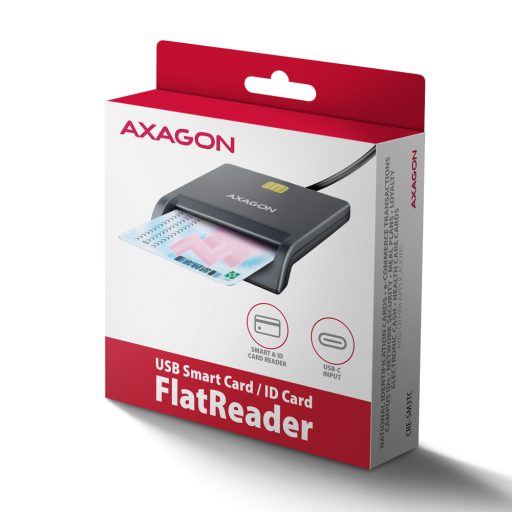 Axagon CRE-SM3TC chipkártya olvasó USB 2.0 Type-C Szürke