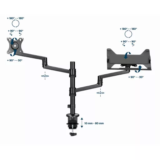 Gembird MA-DA-04 asztali TV konzol 81,3 cm (32") Fekete