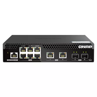   QNAP QSW-M2106R-2S2T hálózati kapcsoló Vezérelt L2 10G Ethernet (100/1000/10000) 1U Fekete