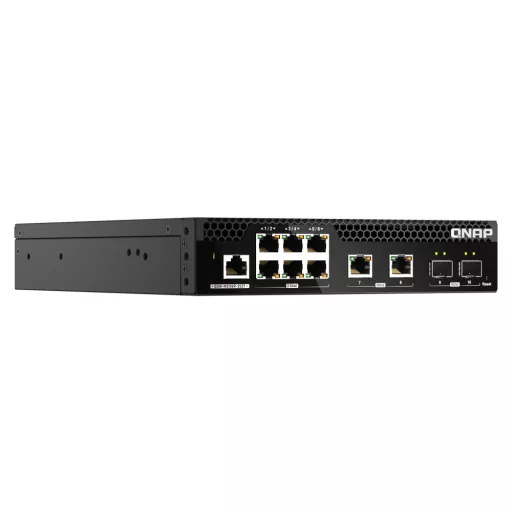 QNAP QSW-M2106R-2S2T hálózati kapcsoló Vezérelt L2 10G Ethernet (100/1000/10000) 1U Fekete