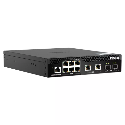 QNAP QSW-M2106R-2S2T hálózati kapcsoló Vezérelt L2 10G Ethernet (100/1000/10000) 1U Fekete