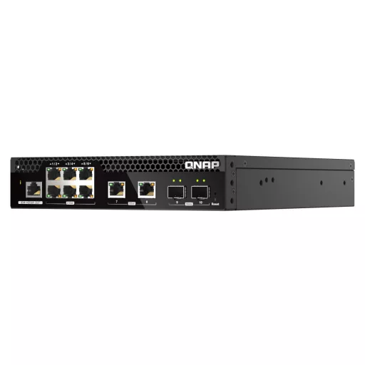 QNAP QSW-M2106R-2S2T hálózati kapcsoló Vezérelt L2 10G Ethernet (100/1000/10000) 1U Fekete