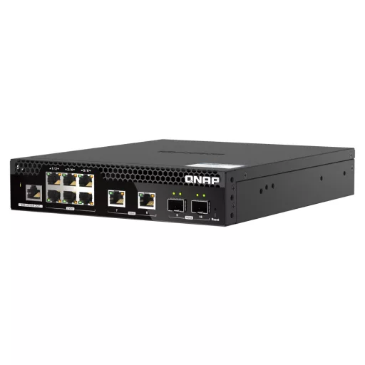 QNAP QSW-M2106R-2S2T hálózati kapcsoló Vezérelt L2 10G Ethernet (100/1000/10000) 1U Fekete