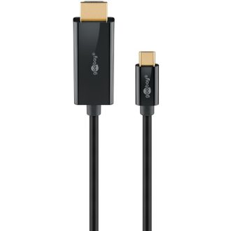   Goobay 75698 video átalakító kábel 3 M USB C-típus HDMI Fekete