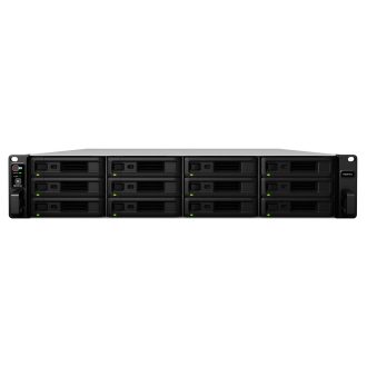   Synology RackStation RS3618xs NAS Rack (2U) Intel® Xeon® D D-1521 8 GB DDR4 0 TB DiskStation Manager Fekete