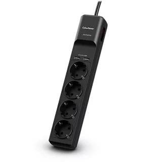   CyberPower P0420SUD0-DE túlfeszültségvédő Fekete 4 AC kimenet(ek) 200 - 250 V 1,8 M