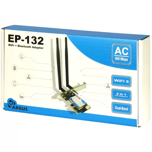 Inter-Tech EP-132 Belső WLAN / Bluetooth 600 Mbit/s