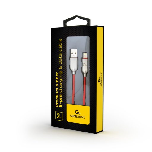 Cablexpert CC-USB2R-AMLM-2M-R Lightning kábel Vörös