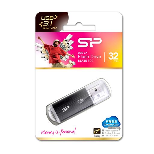 Silicon Power Blaze B02 USB flash meghajtó 32 GB USB A típus 3.2 Gen 1 (3.1 Gen 1) Fekete