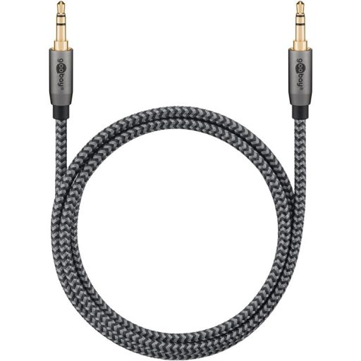 Goobay 65272 audio kábel 0,5 M 3.5mm TRS Fekete, Ezüst