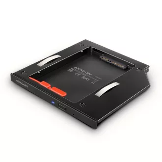   Axagon RSS-CD09 2.5 SSD/HDD caddy into DVD slot 9.5 mm LED ALU Belső SATA