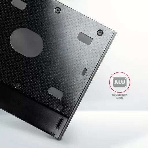 Axagon RSS-CD09 2.5 SSD/HDD caddy into DVD slot 9.5 mm LED ALU Belső SATA