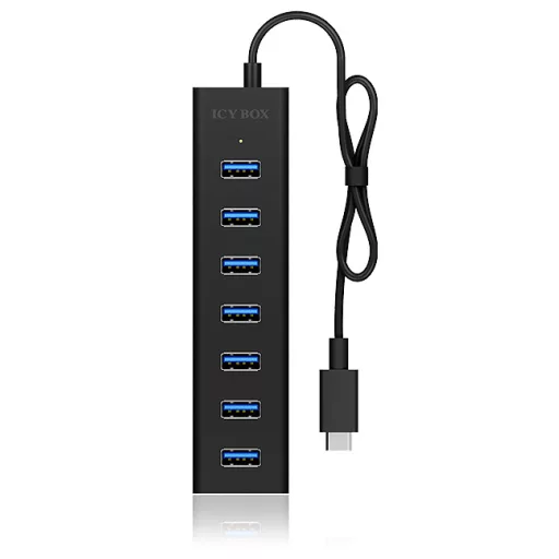 ICY BOX IB-HUB1700-C3 USB 3.2 Gen 1 (3.1 Gen 1) Type-C 5000 Mbit/s Fekete