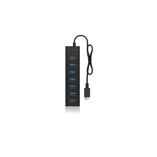 ICY BOX IB-HUB1700-C3 USB 3.2 Gen 1 (3.1 Gen 1) Type-C 5000 Mbit/s Fekete
