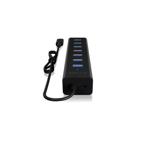 ICY BOX IB-HUB1700-C3 USB 3.2 Gen 1 (3.1 Gen 1) Type-C 5000 Mbit/s Fekete