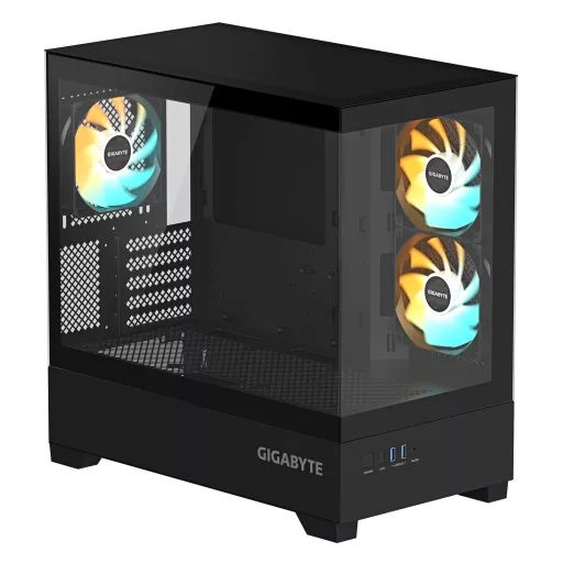 GIGABYTE C201 PANORAMIC Midi Tower Fekete