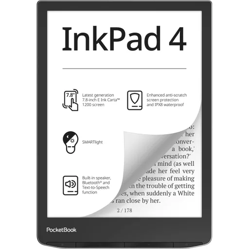 PocketBook InkPad 4 e-könyv olvasó Érintőképernyő 32 GB Wi-Fi Fekete, Ezüst