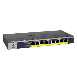   NETGEAR GS108PP Beállítást nem igénylő (unmanaged) Gigabit Ethernet (10/100/1000) Ethernet-áramellátás (PoE) támogatása Fekete