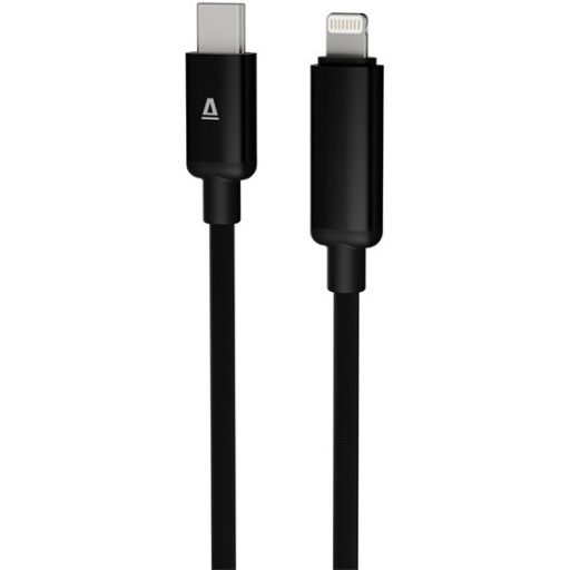 KAB AVAX CB651 PULSEY 27W USB-C – Lightning gyorstöltő kábel, fonott, szürke - 1m