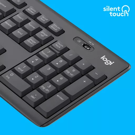 Logitech 920-009800 billentyűzet Egér mellékelve Irodai Vezeték nélküli RF QWERTY Nemzetközi amerikai Grafit