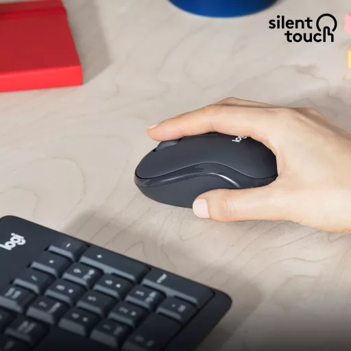 Logitech 920-009800 billentyűzet Egér mellékelve Irodai Vezeték nélküli RF QWERTY Nemzetközi amerikai Grafit