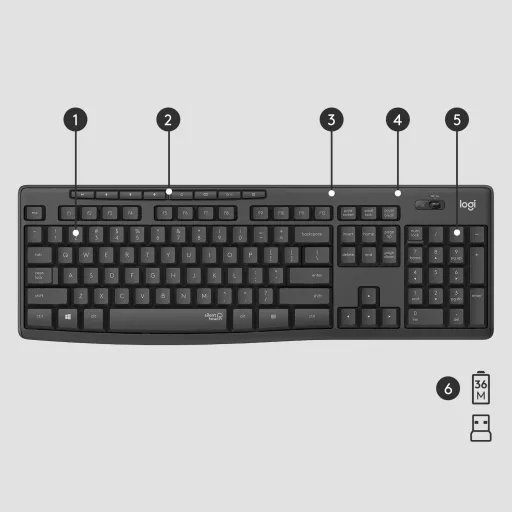 Logitech 920-009800 billentyűzet Egér mellékelve Irodai Vezeték nélküli RF QWERTY Nemzetközi amerikai Grafit