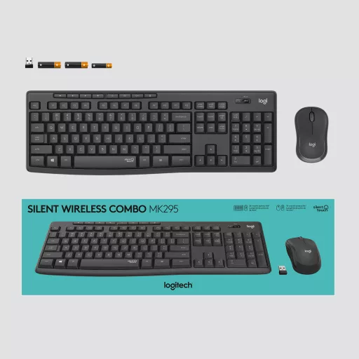 Logitech 920-009800 billentyűzet Egér mellékelve Irodai Vezeték nélküli RF QWERTY Nemzetközi amerikai Grafit