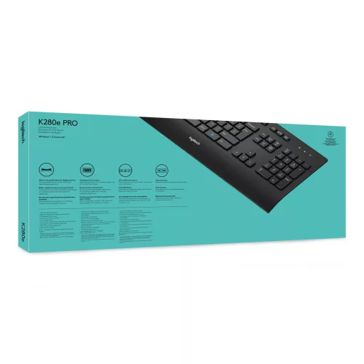 Logitech K280E Pro f/ Business billentyűzet Irodai USB QWERTY Nemzetközi amerikai Fekete