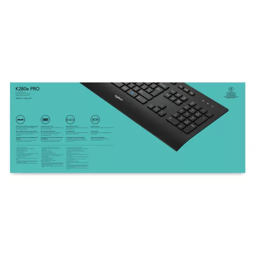 Logitech K280E Pro f/ Business billentyűzet Irodai USB QWERTY Nemzetközi amerikai Fekete